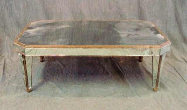 Appraisal: Mirrored Midcentury Coffee Table From a Rye estate Dimensions x