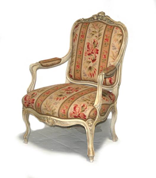 Appraisal: An Italian Rococo style upholsterd armchair height in width in