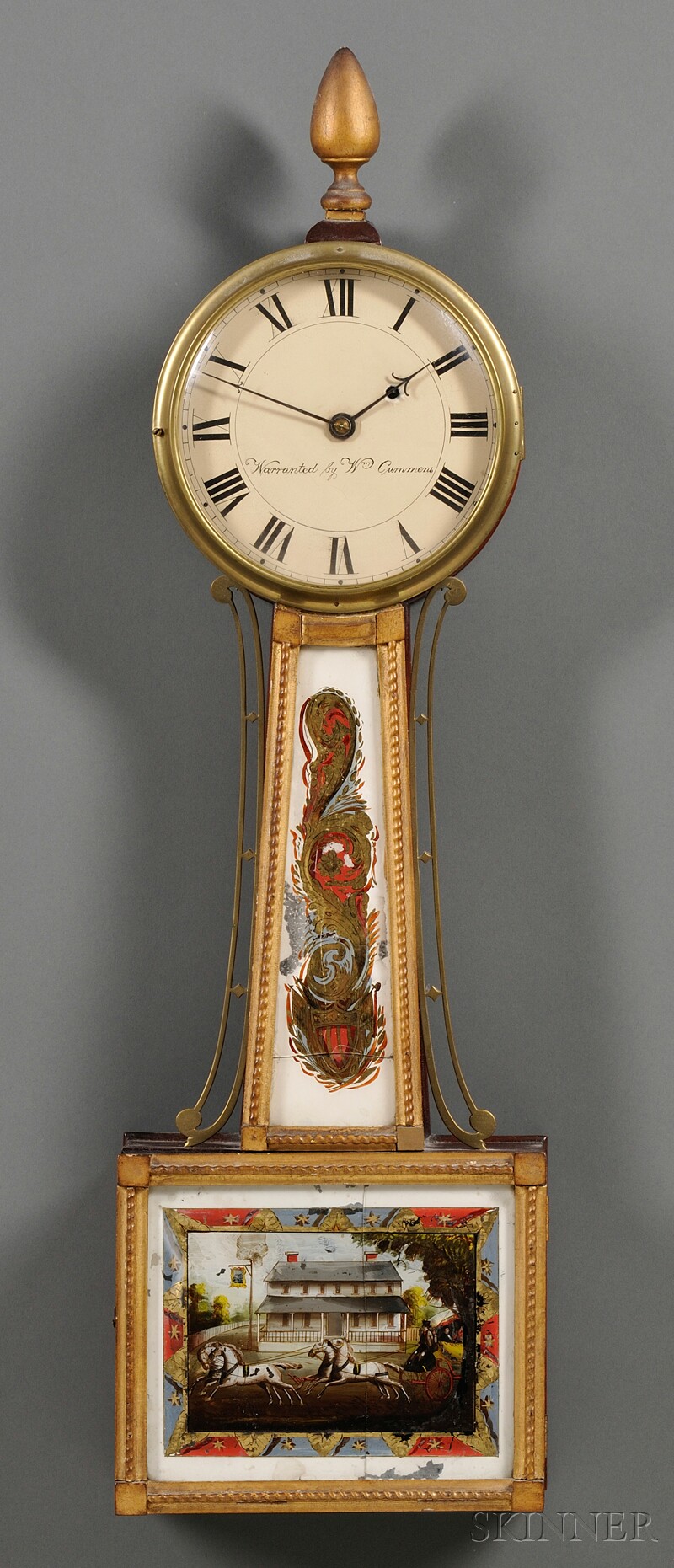 Appraisal: Federal Gilt-gesso and Mahogany Patent Timepiece possibly William Cummins Boston