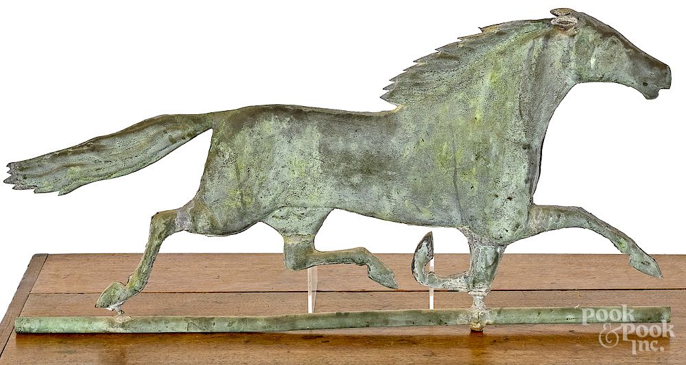 Appraisal: Swell bodied copper running horse weathervane Exclusive on Bidsquare Swell