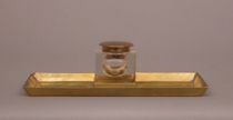 Appraisal: Keswick Inkwell With Pen Tray England circa - Polished brass