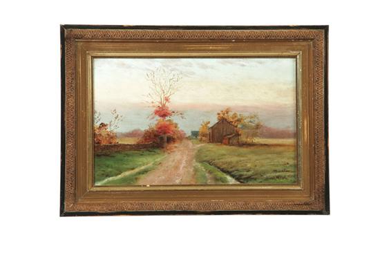 Appraisal: COUNTRY LANDSCAPE PAINTING AMERICAN OR ENGLISH LATE TH-EARLY TH CENTURY