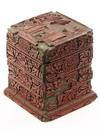 Appraisal: SQUARE CARVED CINNABAR BOX - Tsuishu Technique Three-Tiered Box carved