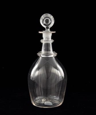 Appraisal: A Blown Clear Glass Decanter The bulbous body with two