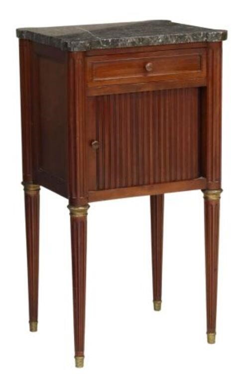 Appraisal: French Louis XVI style mahogany side table bedside cabinet th