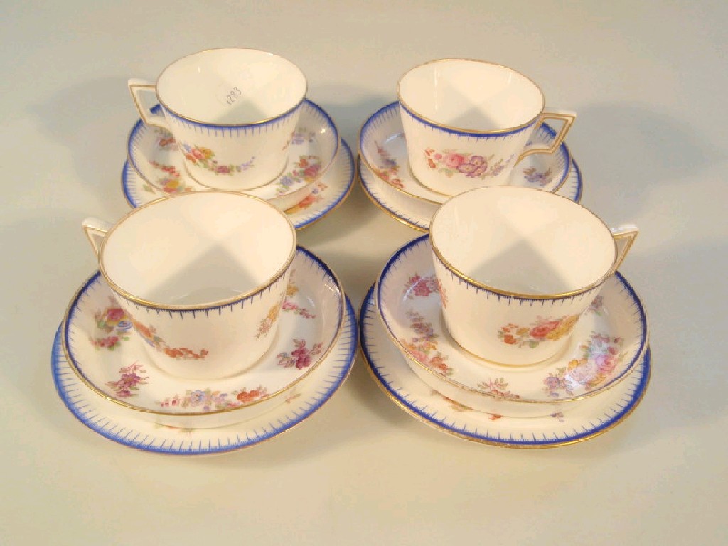 Appraisal: Copeland china tea ware decorated with sprays of polychrome flowers