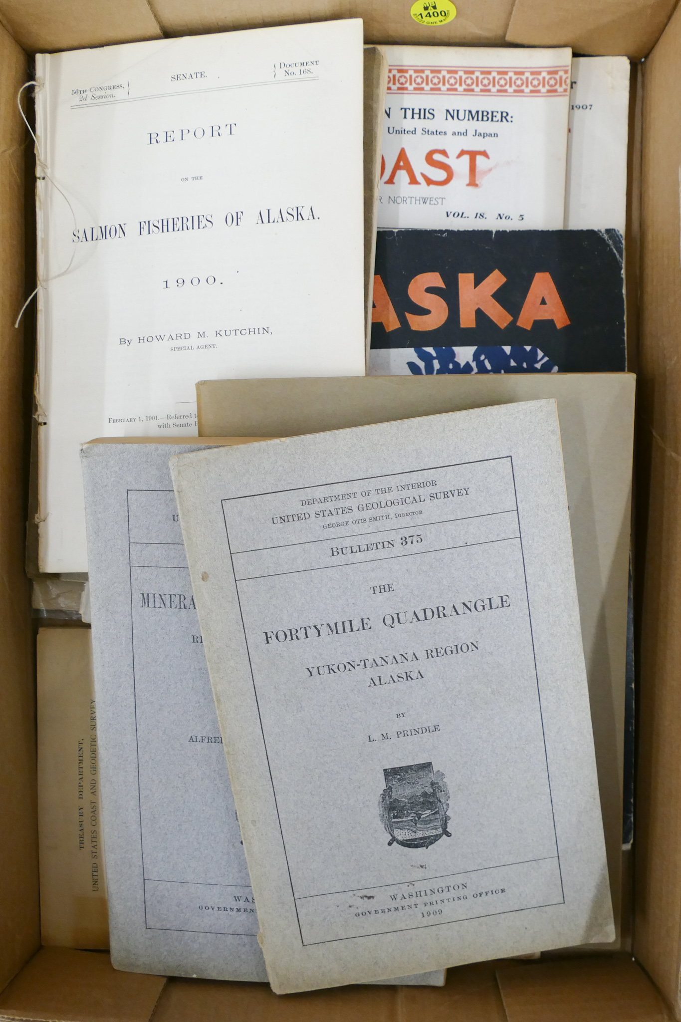 Appraisal: Box Old Alaska Books Pamphlets Etc