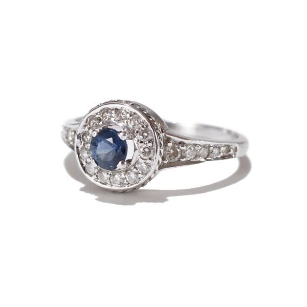 Appraisal: Penny Preville K white gold designer sapphire and diamond ring