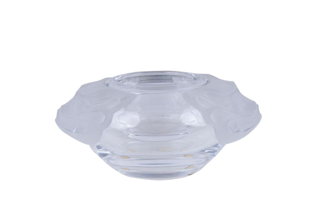 Appraisal: LALIQUE MOLDED GLASS CAVIAR DISHOlga pattern with chip to glass