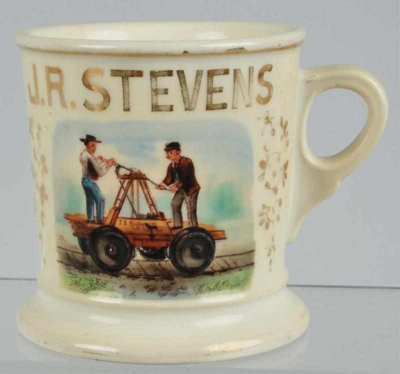 Appraisal: Railroad Handcar Shaving Mug Description Early mug with nice image