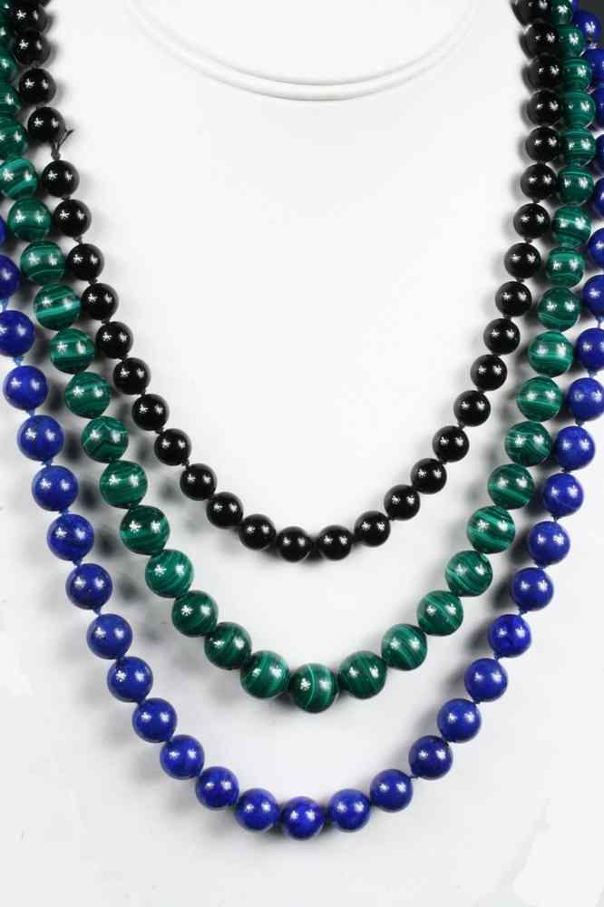 Appraisal: BEAD NECKLACES - Lot of semi-precious stone bead necklaces A