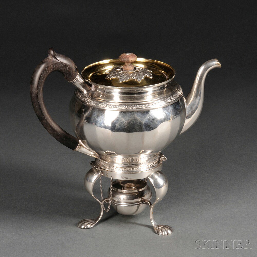 Appraisal: Austro-Hungarian or German Silver Teapot with Associated Stand th th