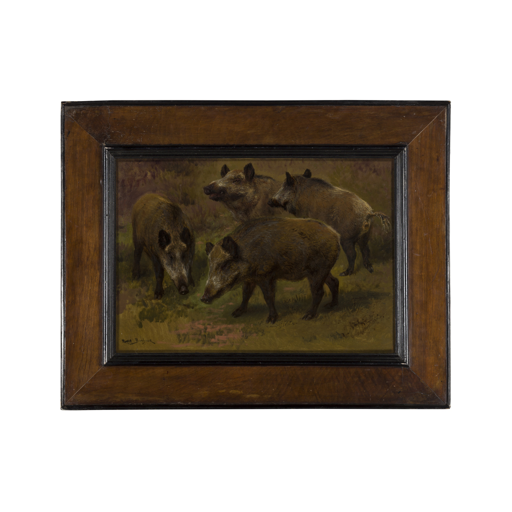 Appraisal: ROSA BONHEUR FRENCH - FOUR BOARS IN A LANDSCAPE signed