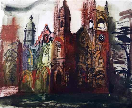 Appraisal: John Piper - printer's proof print Gothic Folly Stowe signed