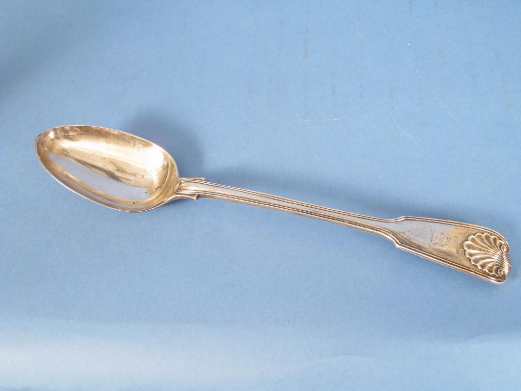 Appraisal: A Victorian Gravy Spoon fiddle thread and shell pattern engraved