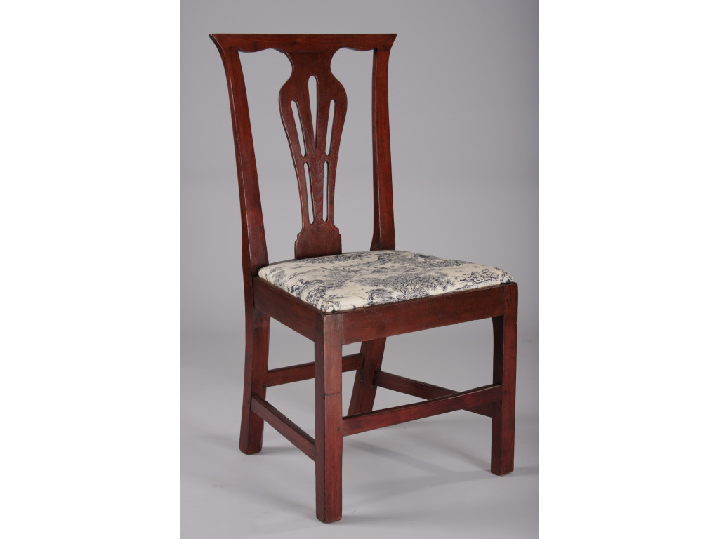 Appraisal: Roanoke River Basin Chippendale Side Chair ca simple lobate pierced