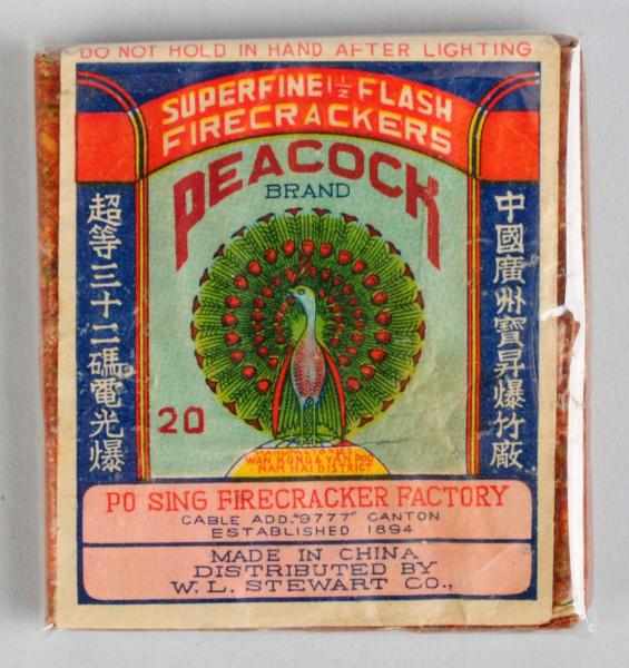 Appraisal: Peacock -Pack Logo Firecrackers Class Manufactured by Po Sing W