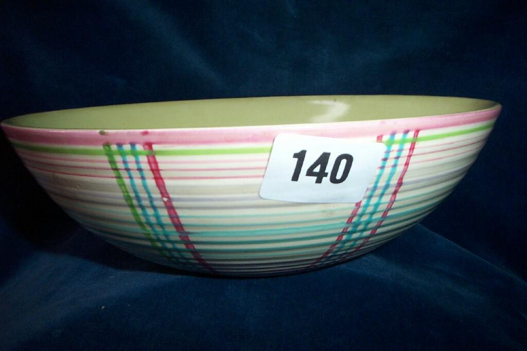 Appraisal: A Clarice Cliff Bizarre open bowl with ribbed moulding and