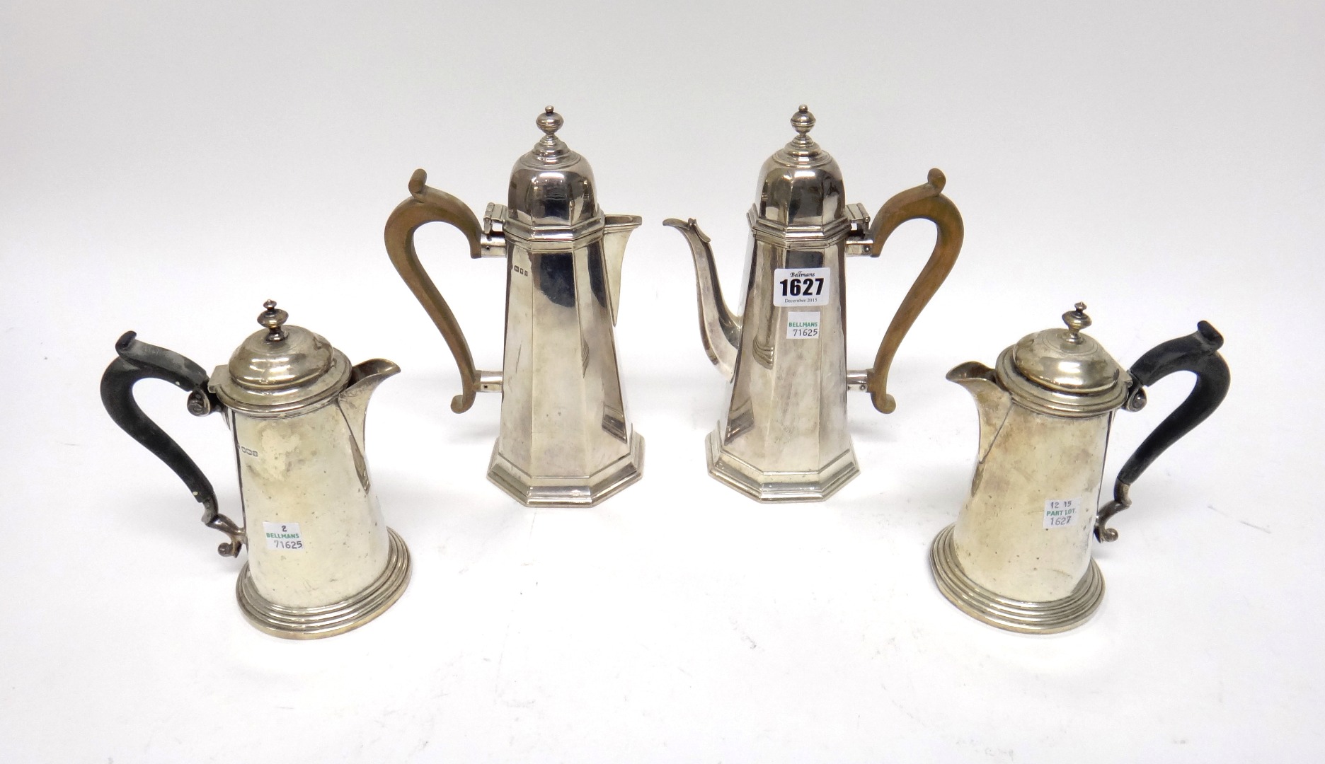 Appraisal: A pair of silver coffee pots in the early th