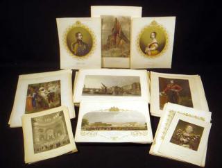 Appraisal: Pcs Queens Monarchy ANTIQUE ORIGINAL LITHOGRAPHIC VIEWS OF GREAT BRITAIN