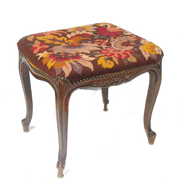 Appraisal: A Louis XV style needlepoint upholstered tabouret height in width