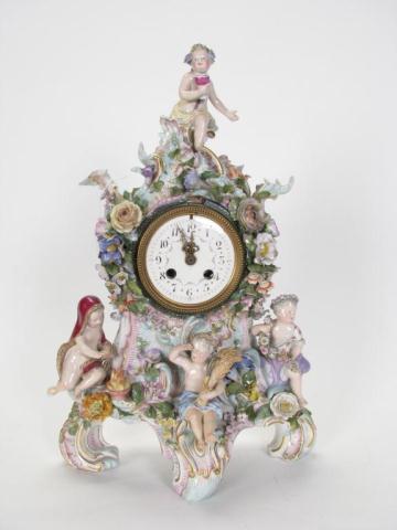 Appraisal: Dresden Porcelain Figural Shelf Clock with four child figures and