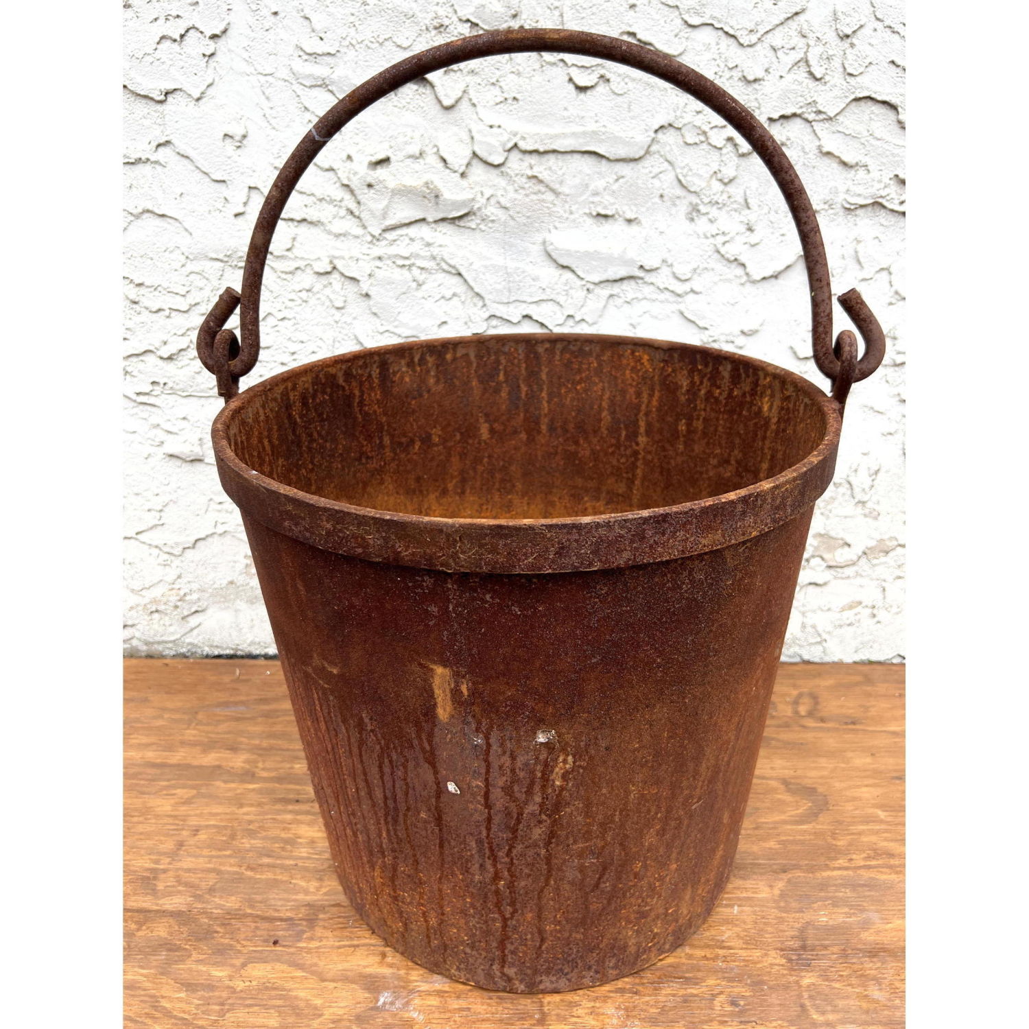 Appraisal: Large Cast Iron Pale Bucket Garden Patio Dimensions H inches