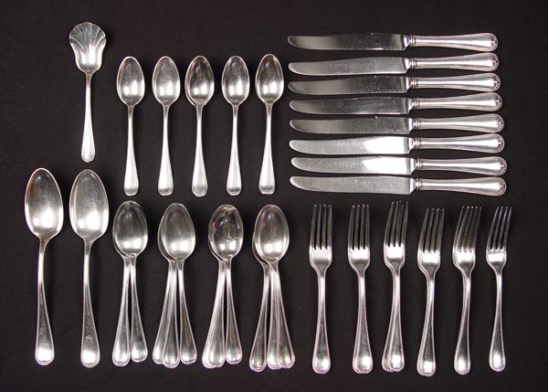 Appraisal: GORHAM NEWCASTLE STERLING FLATWARE SERVICE pieces in the Newcastle pattern