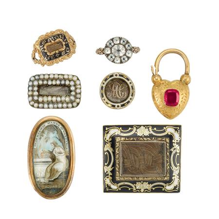 Appraisal: Group of Antique Memorial Jewelry Estimate -