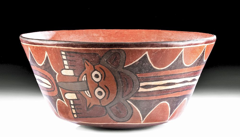 Appraisal: Huge Nazca Polychrome Bowl w Centipede or Serpent Pre-Columbian South