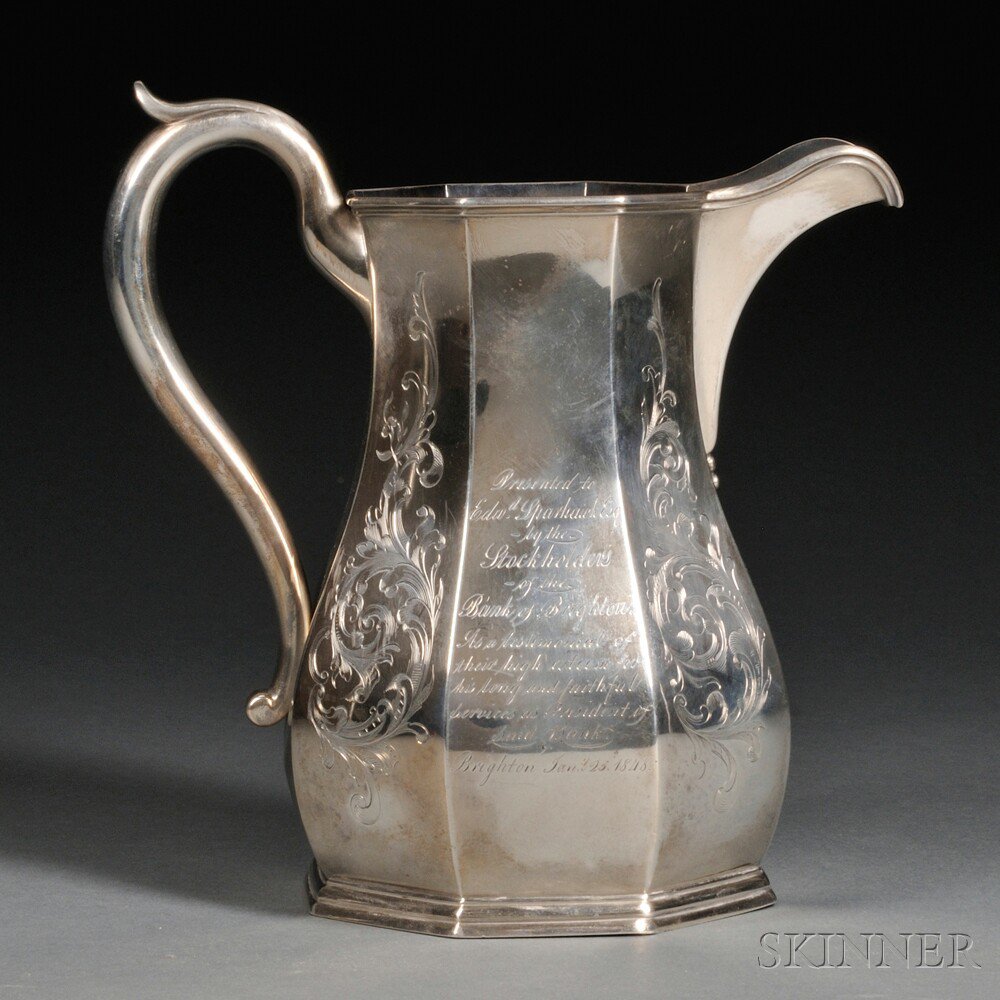 Appraisal: Coin Silver Presentation Pitcher Bigelow Bros Kennard Boston c with