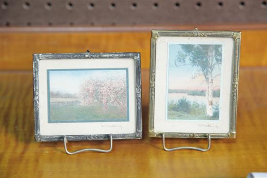 Appraisal: TWO MINIATURE WALLACE NUTTING LITHOGRAPHS Framed and hand colored Each