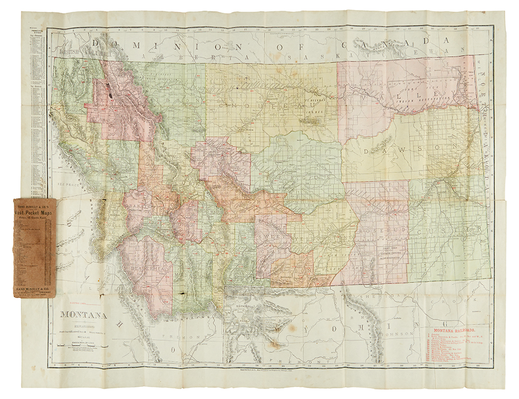 Appraisal: MONTANA Rand McNally Co The Rand-McNally Vest Pocket Map of