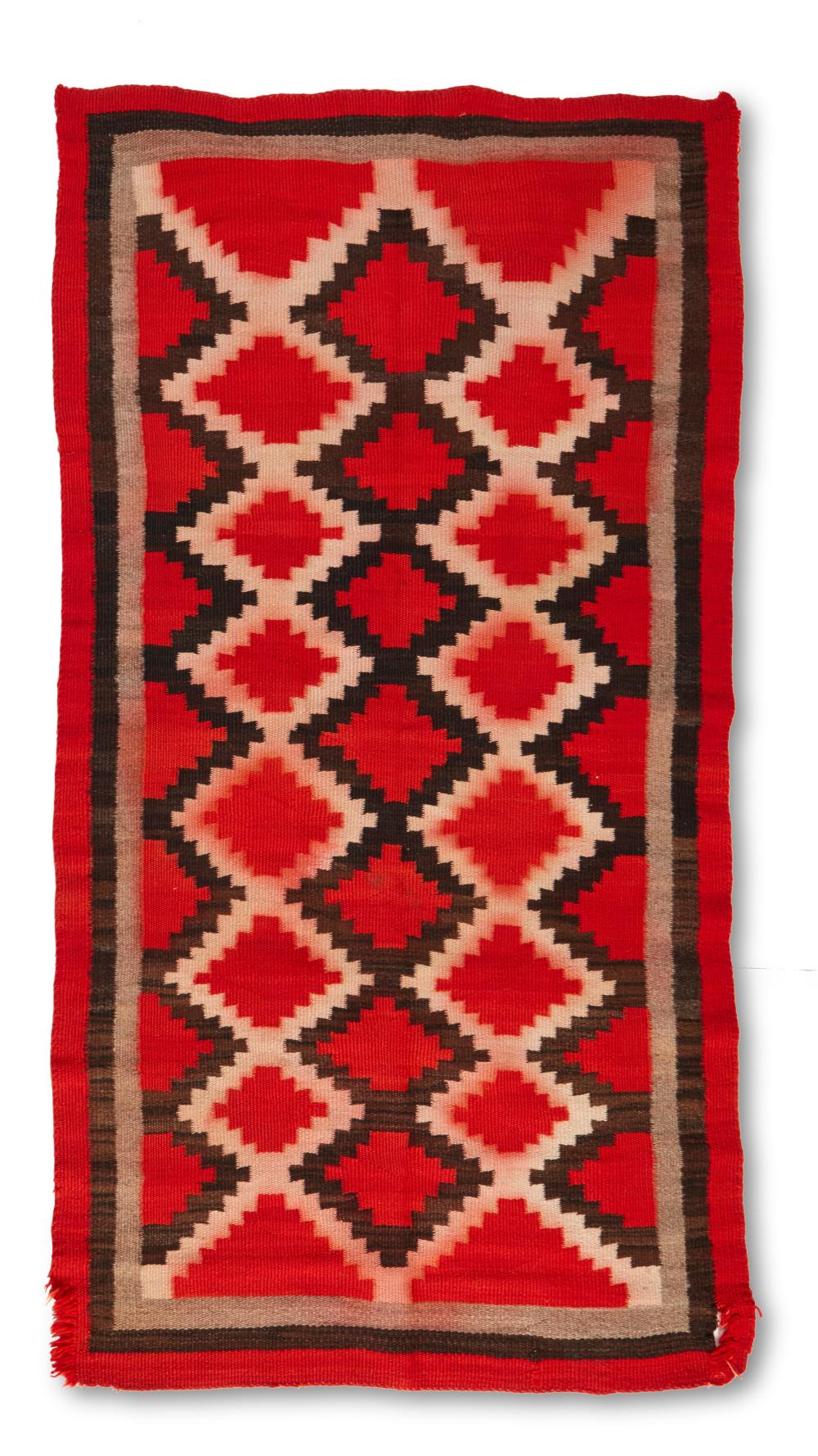 Appraisal: A Navajo regional rug th century Dine Woven in red