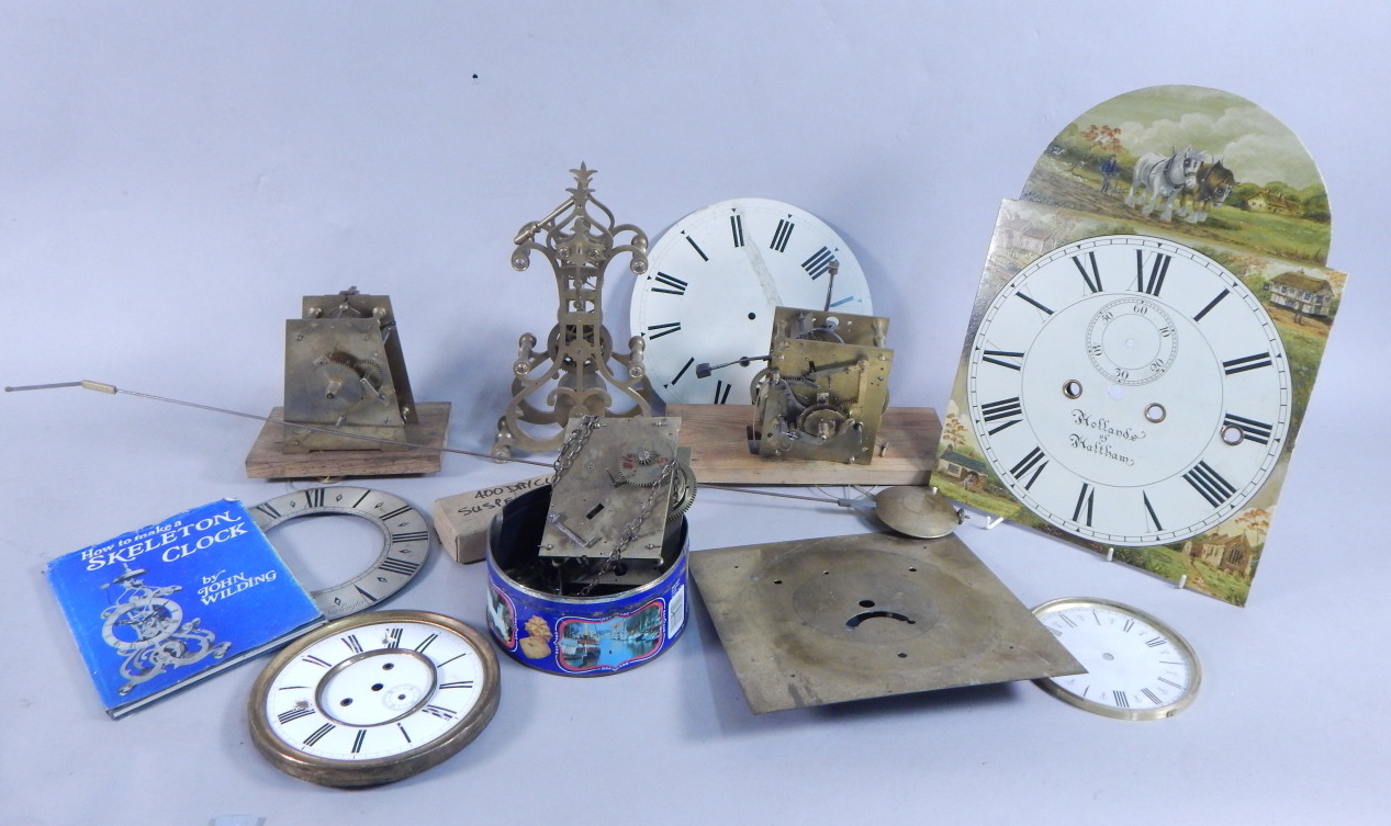 Appraisal: Various clock parts to include a partially made skeleton clock