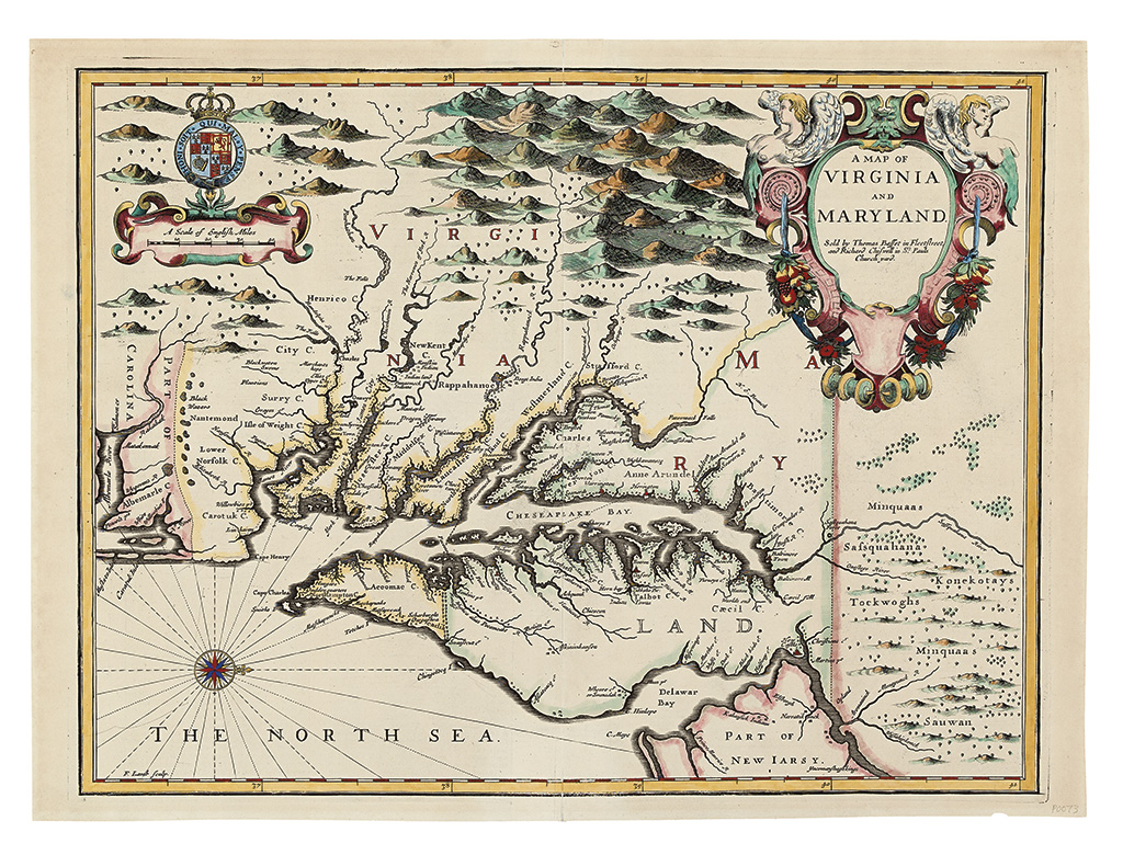 Appraisal: SPEED JOHN A Map of Virginia and Maryland Double-page engraved