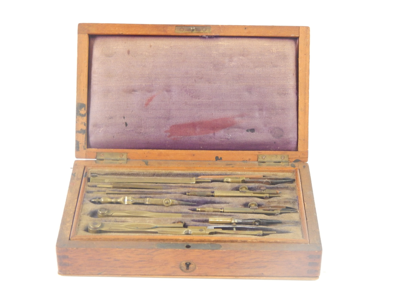 Appraisal: Victorian steel and brass drawing instrument cases