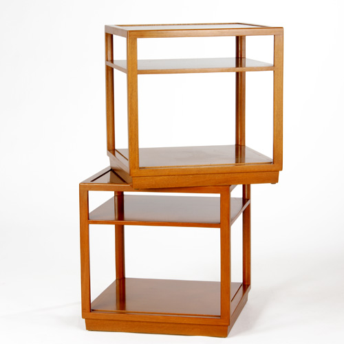 Appraisal: EDWARD WORMLEY DUNBAR Pair of mahogany end tables no Green