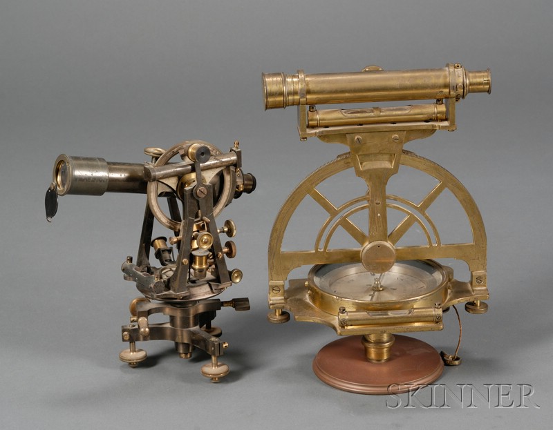 Appraisal: Brass Theodolite by Troughton Simms and an Unmarked Transit the