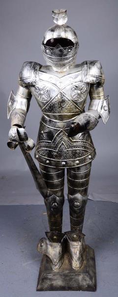 Appraisal: Standing Knight In Armor With Sword Made of sturdy painted