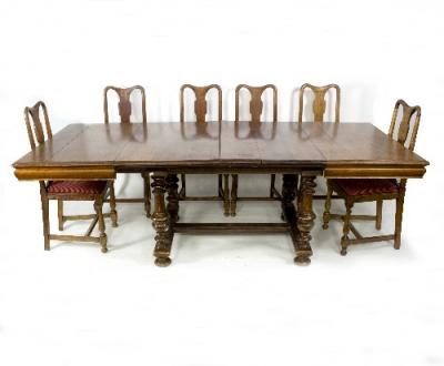 Appraisal: An early th Century extending dining table on turned supports