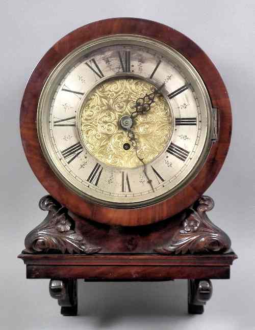 Appraisal: A Victorian mahogany cased dial wall timepiece the ins silvered