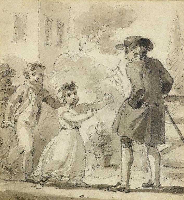 Appraisal: ENGLISH SCHOOL EARLY TH CENTURY GREETING GRANDFATHER A WALK IN