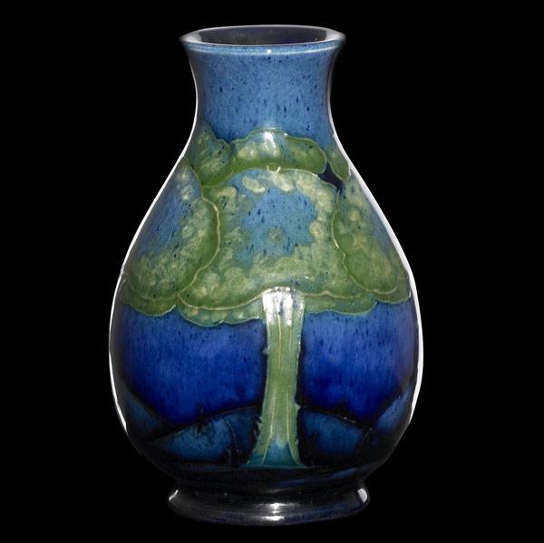 Appraisal: MOORCROFT Bulbous vase in Moonlit Blue design Stamped MOORCROFT MADE