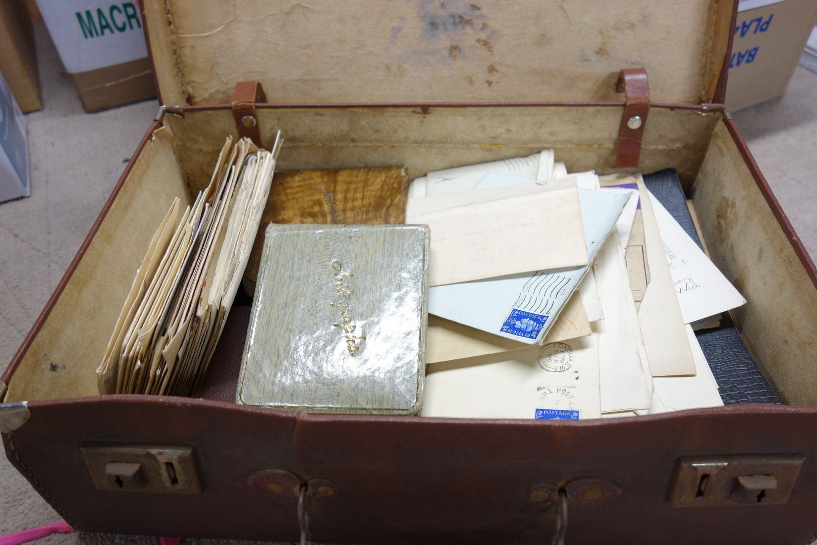 Appraisal: AUTOGRAPH COLLECTION - a small suitcase full of enveloped letters