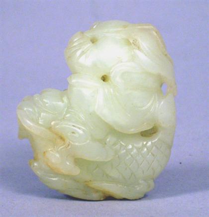 Appraisal: Fine Chinese white jade carving th century Well carved from