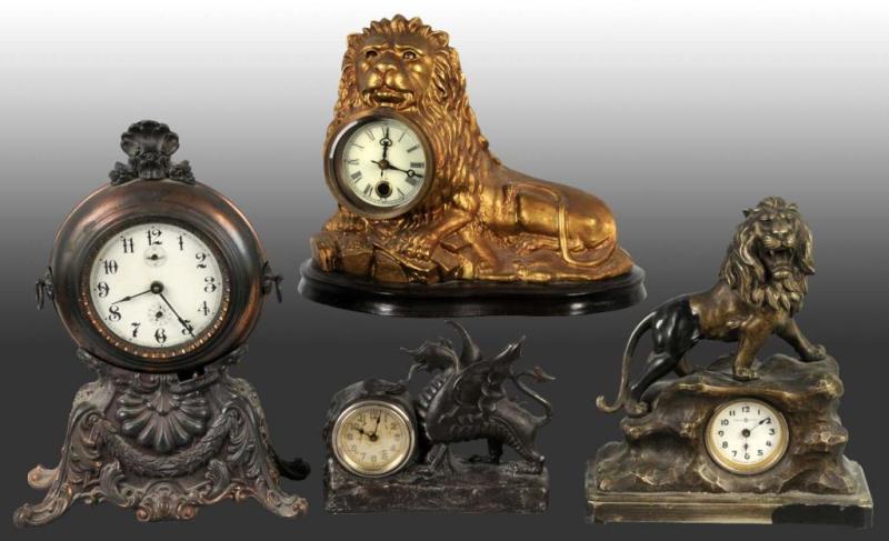 Appraisal: Lot of Metal Clocks Description Includes one with dragon one