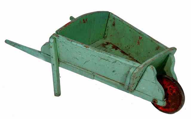 Appraisal: A TH CENTURY CHILD'S PAINTED WHEELBARROW