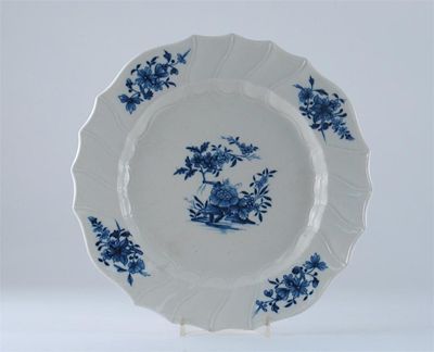 Appraisal: A Chantilly plate painted in blue with a floral design