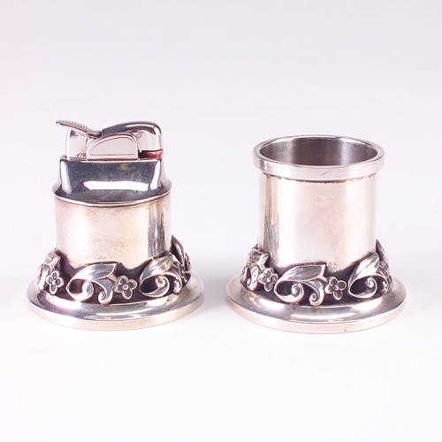 Appraisal: Meyer sterling smoke set with lighter and cigarette holder t